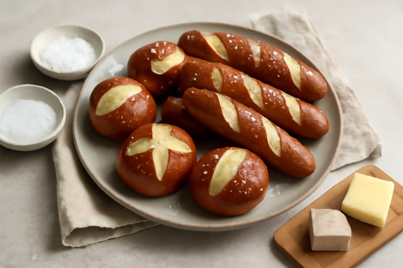 Painici Laugenbrot si baghete Laugenstangen reteta bavareza