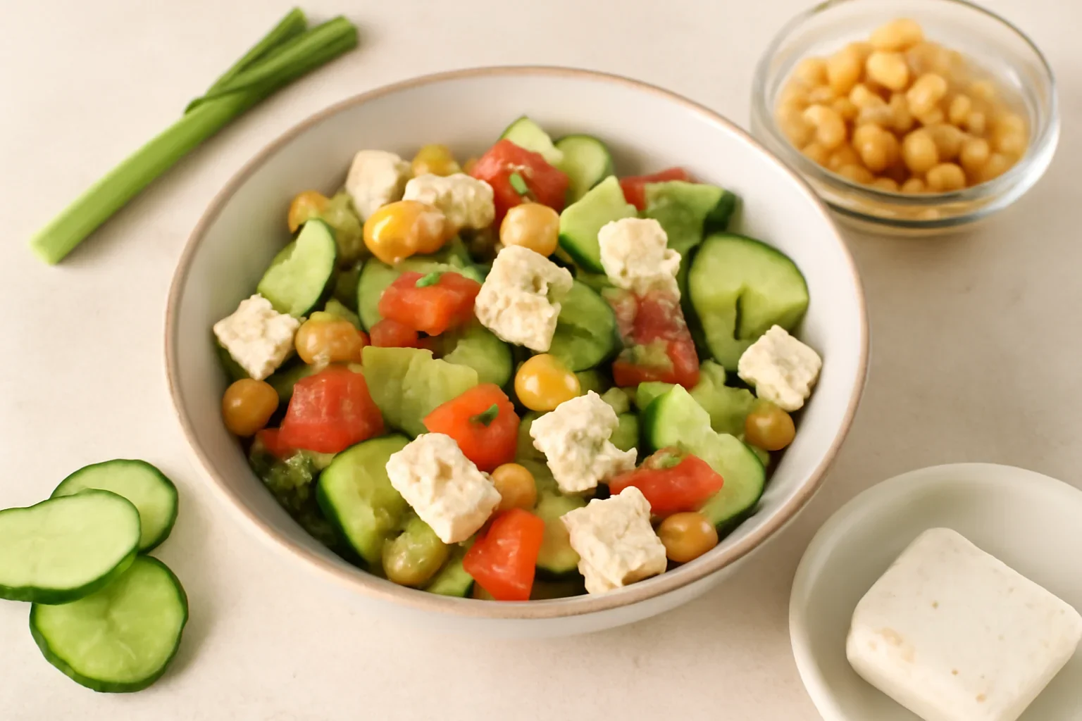 Salată rapidă cu feta și năut