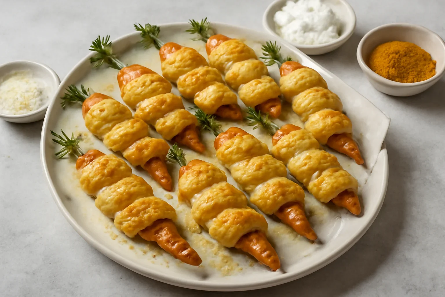 Foietaj aperitiv morcovi cu branza