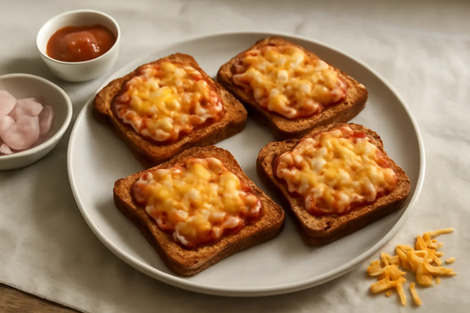 Toasturi la cuptor cu cheddar și șuncă