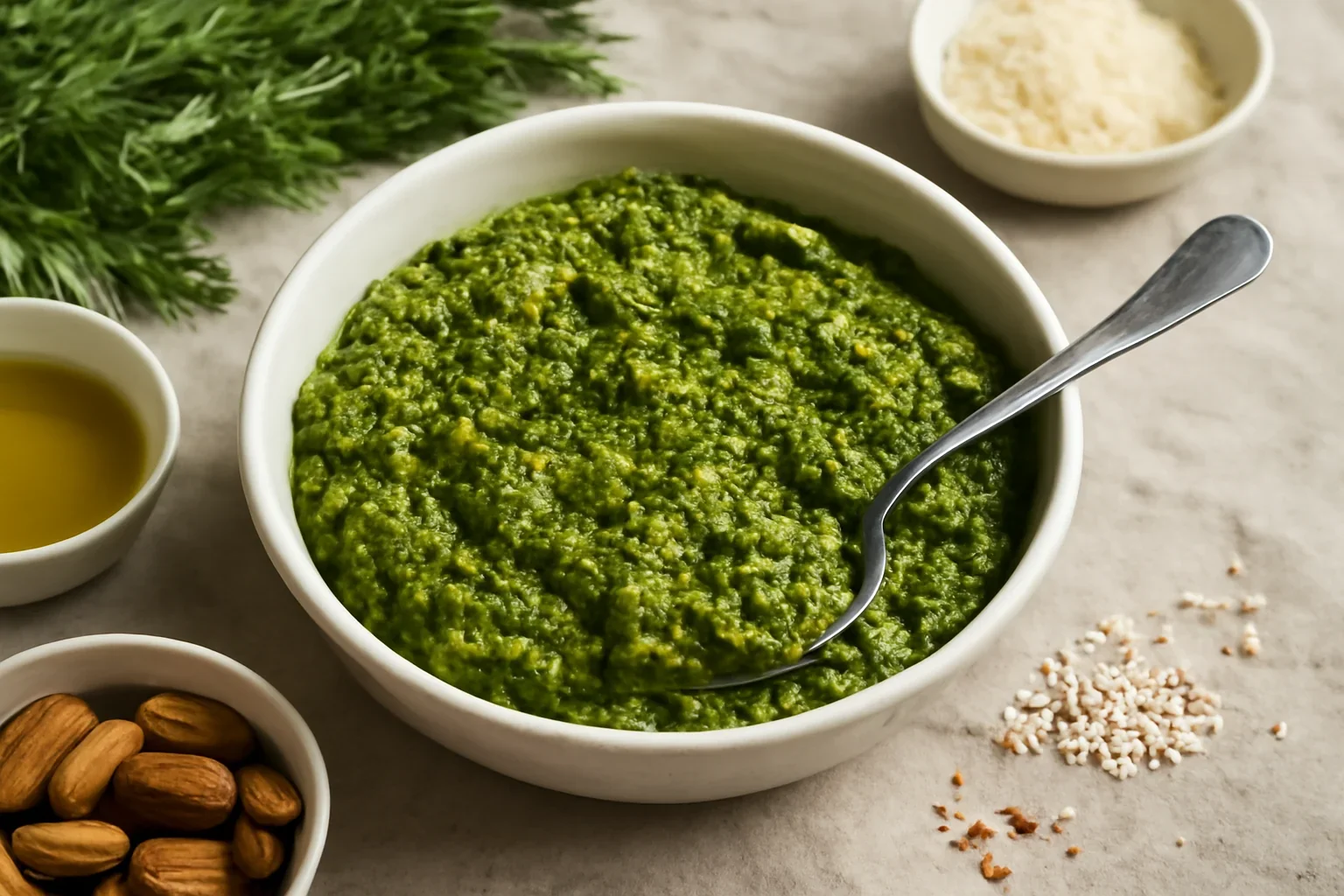 Pesto din frunze de morcov