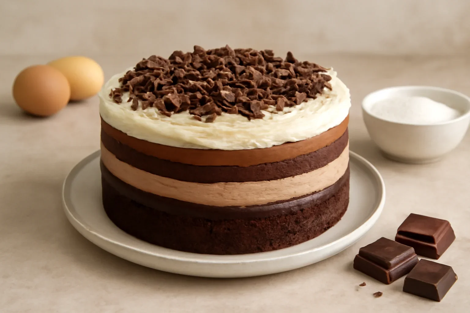Tort cu ciocolată cu blat umed și trei creme – tort Îndrăgostit de ciocolată
