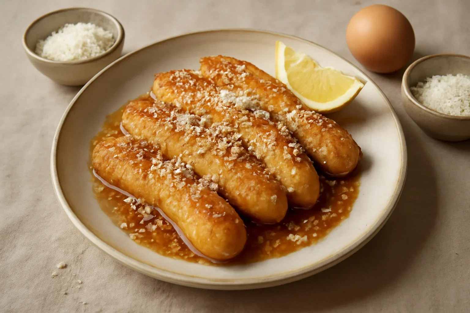 Banane prajite cu sos de miere, caramel si lamaie