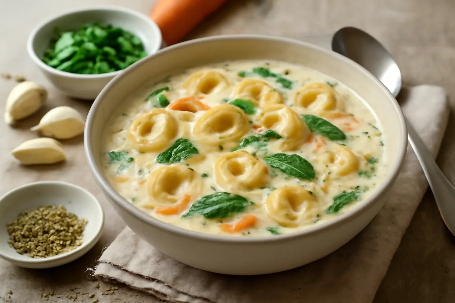 Supa cremoasa cu tortellini