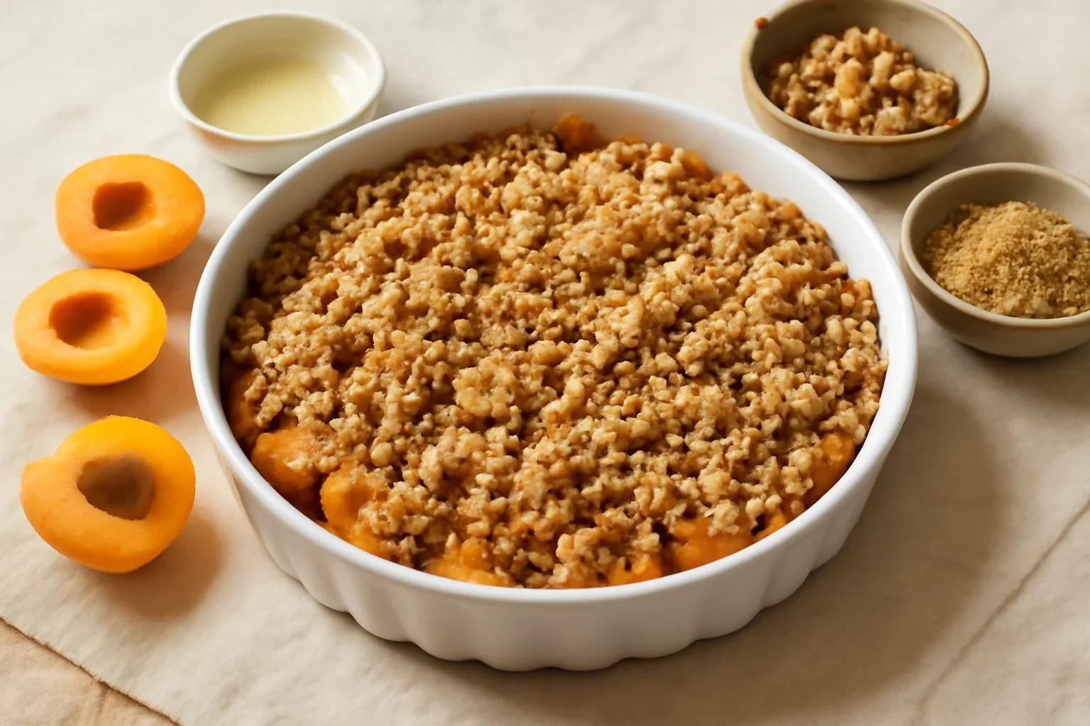 Crumble cu caise