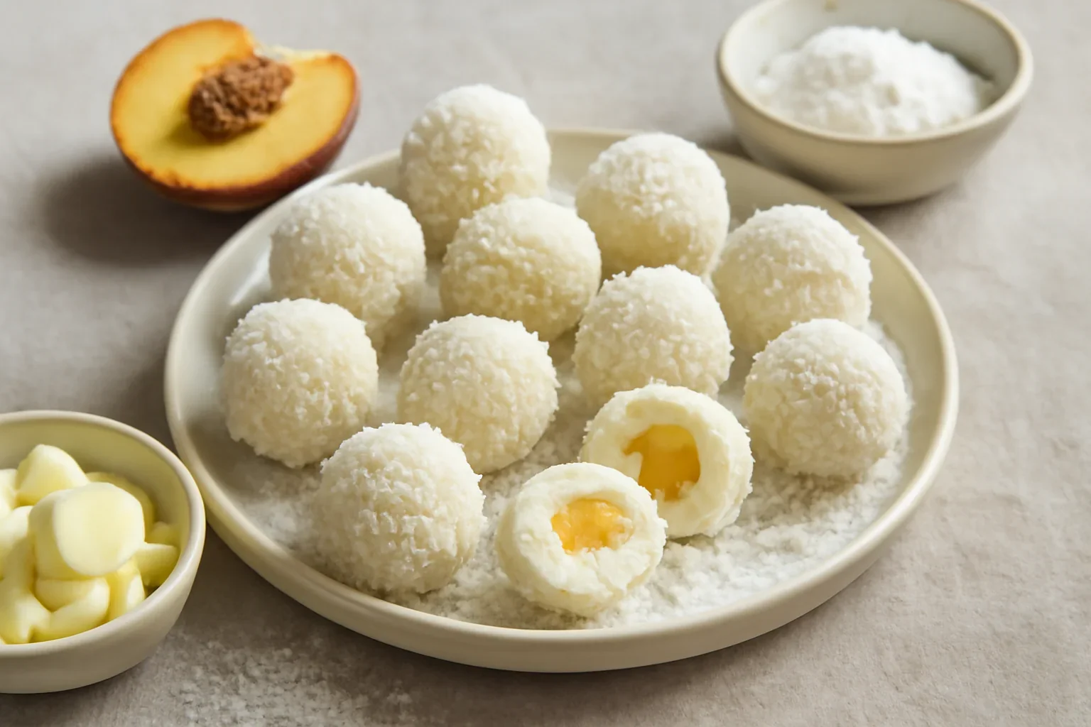 Bilute din nectarine cu mascarpone si nuca de cocos