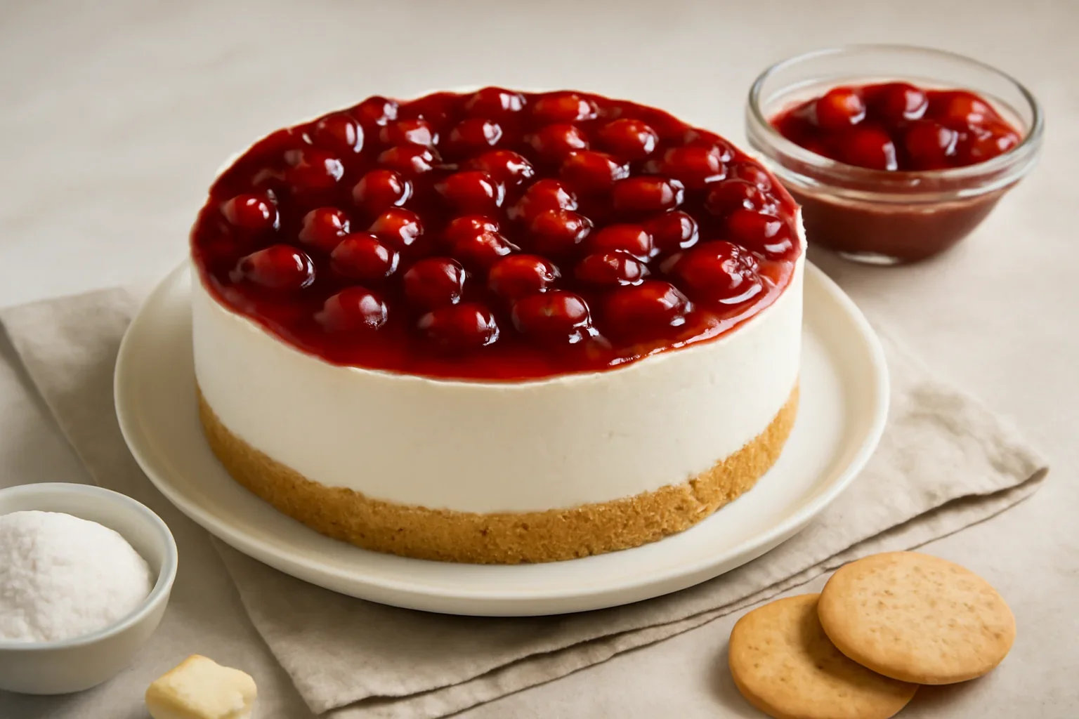 Cheesecake fara coacere cu cirese