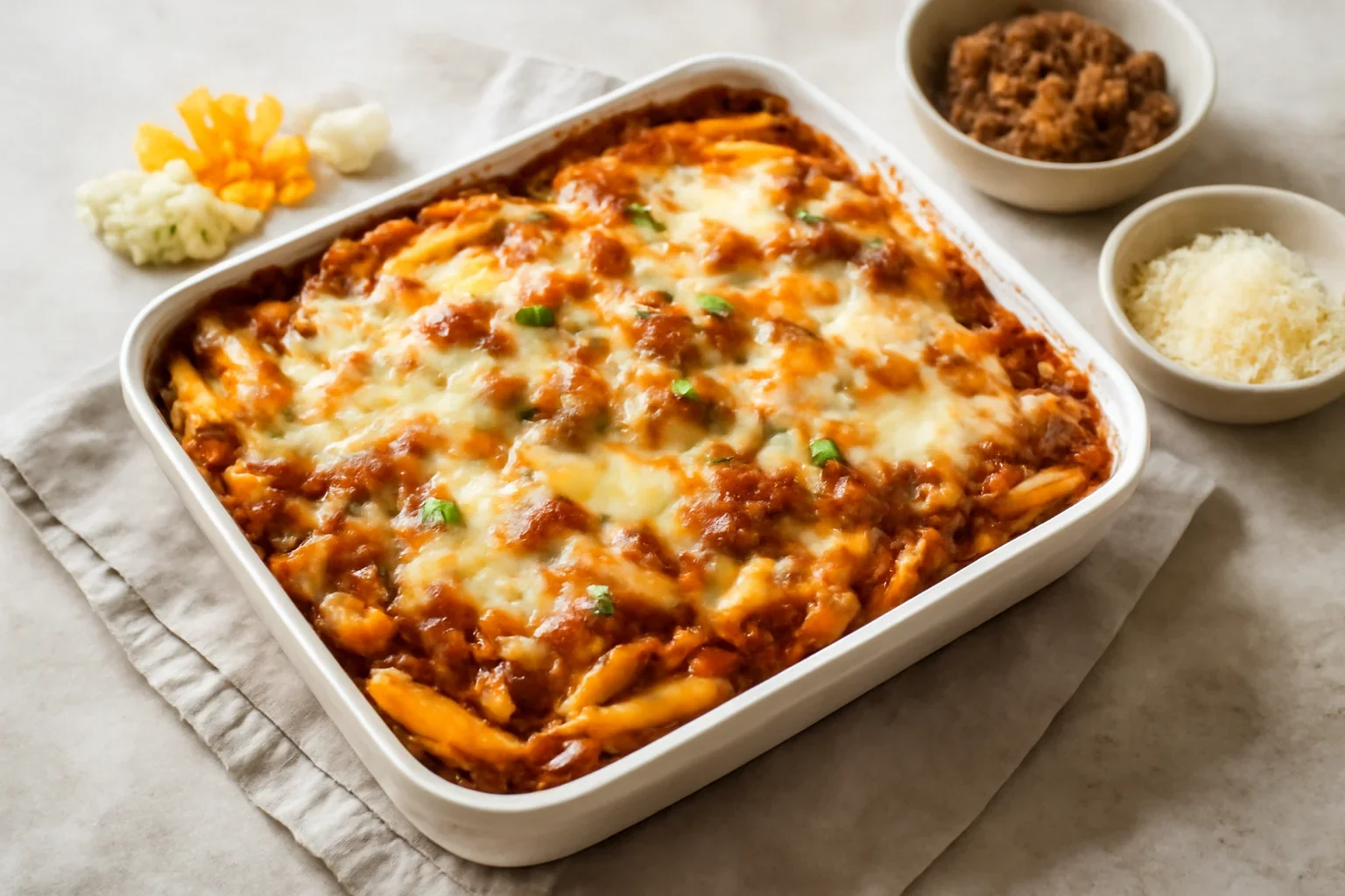 Paste la cuptor cu ragu de carne și mozzarella – rețeta italiană pasta al forno