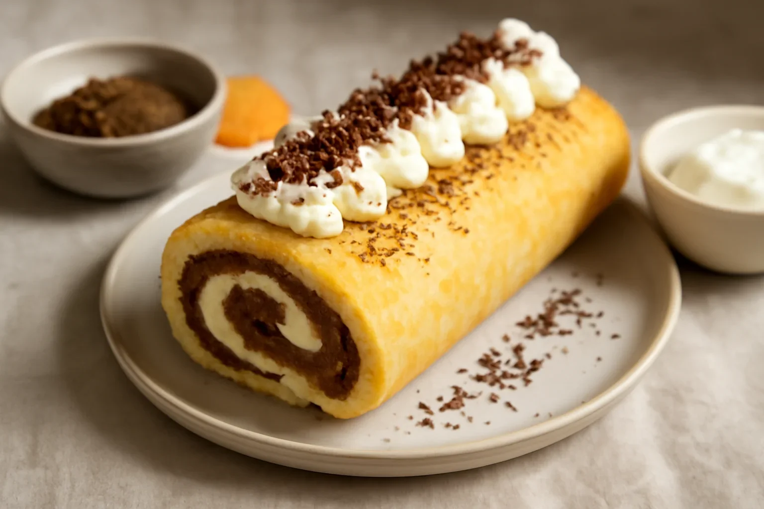 Rulada cu mascarpone si ciocolata