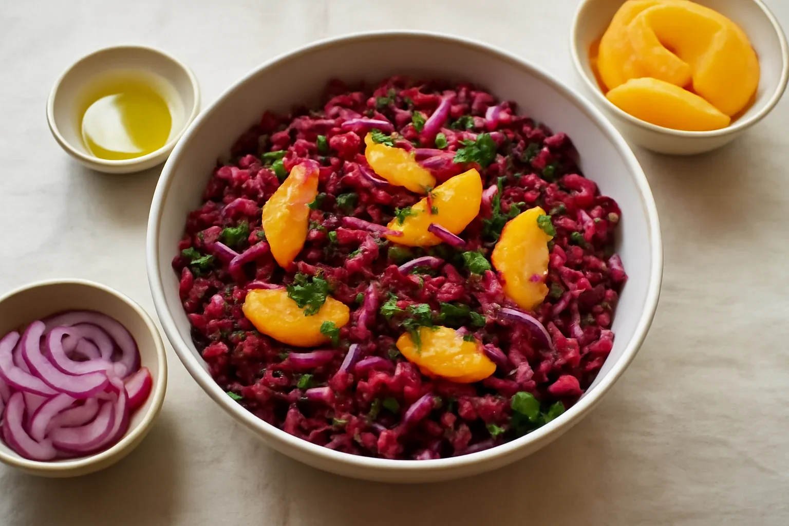 Salata de varza cu sfecla rosie si portocala