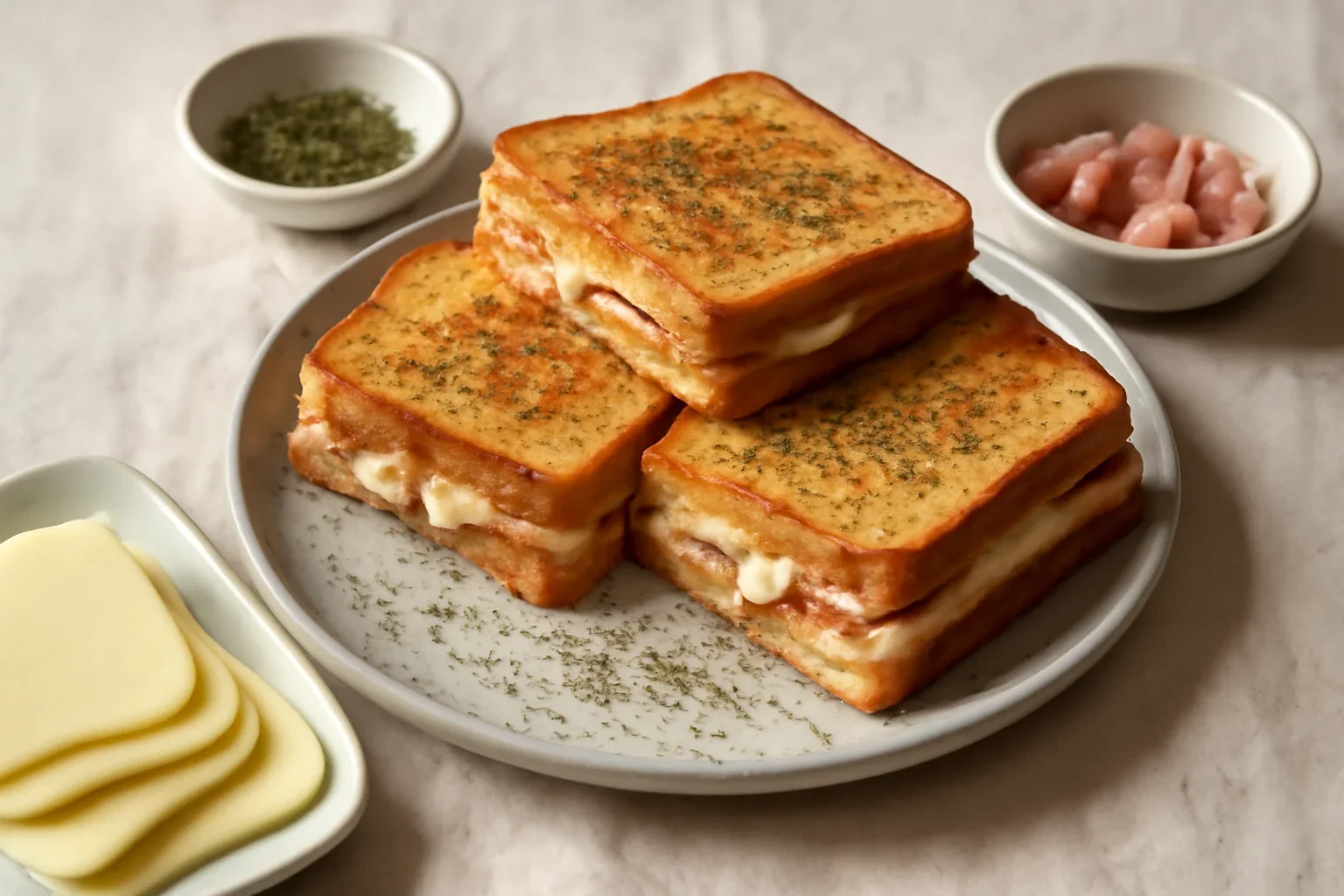 Sandvisuri cu mozzarella si bacon