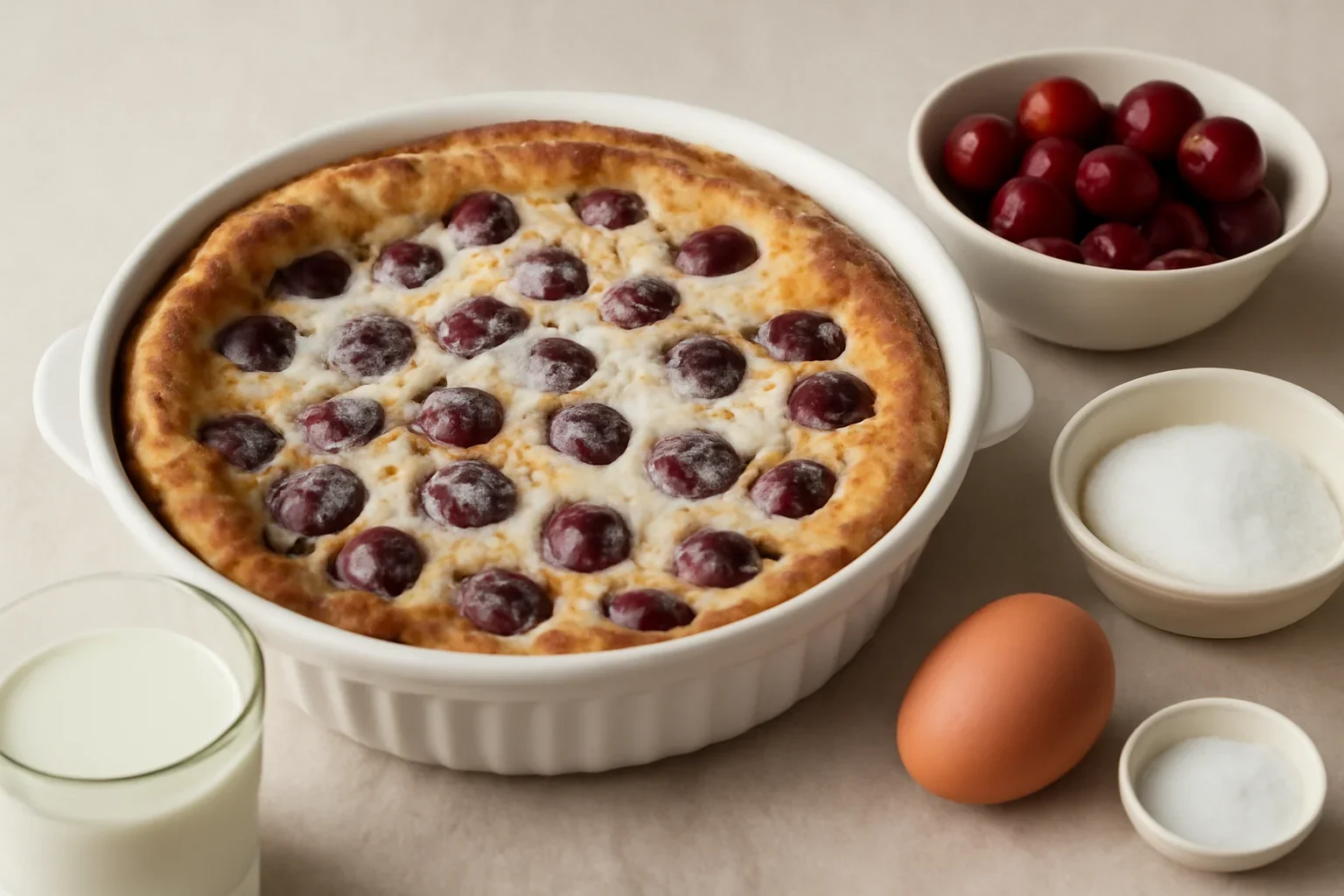 Clafoutis cu cireșe – un desert cremos