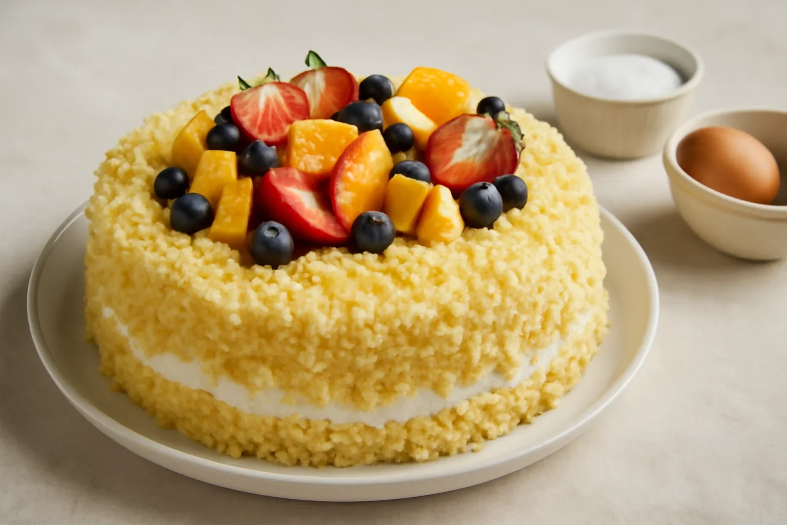Tort Mimoza cu fructe