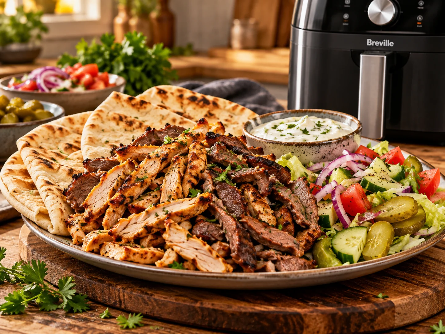 Shaworma de pui, vita si oaie la Airfryer Breville