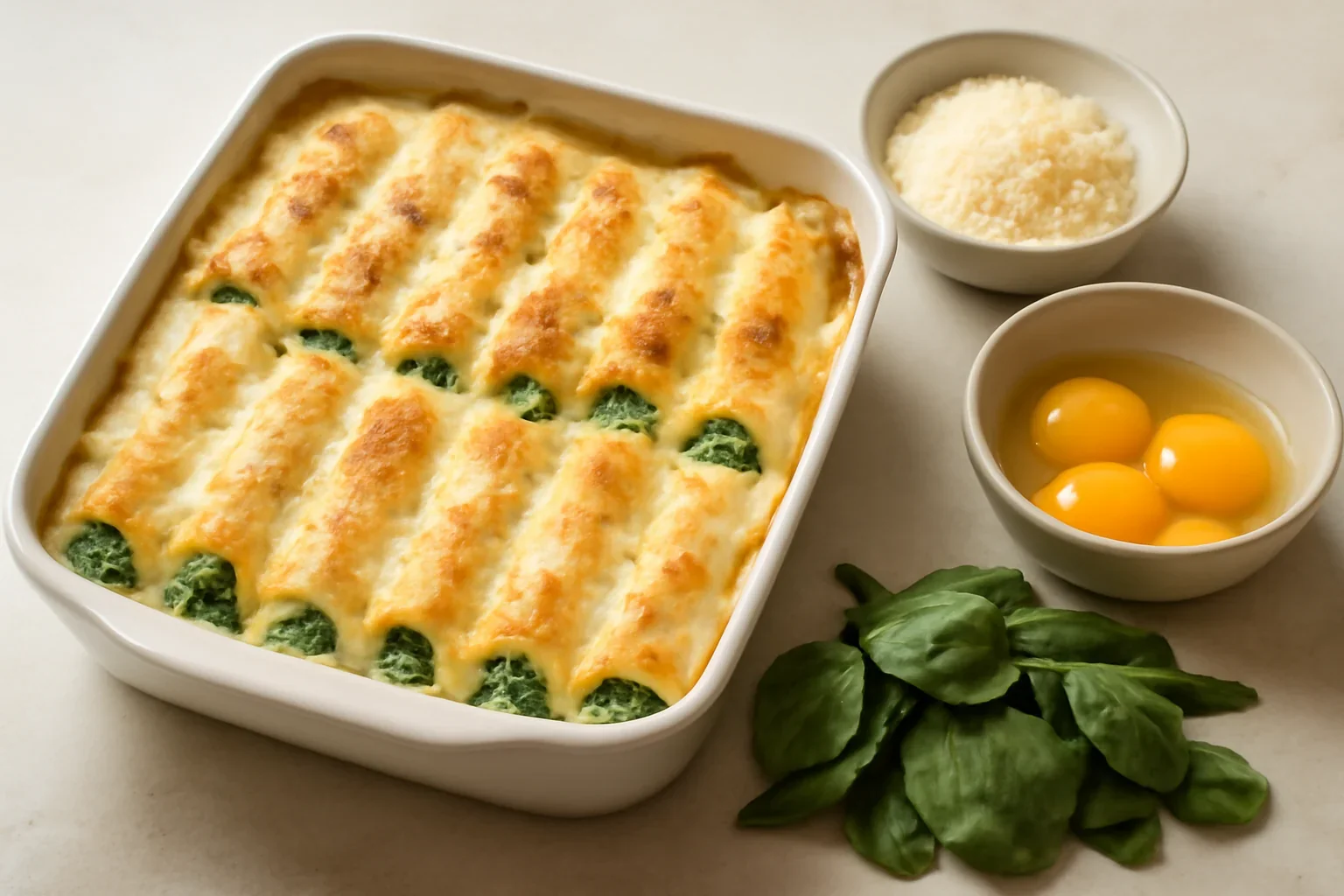 Cannelloni cu ricotta si spanac