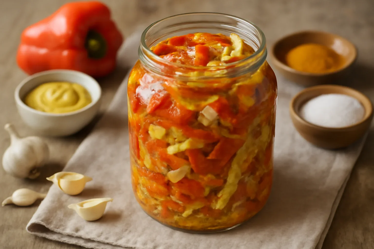 Legume marinate în sos de muștar – rețeta de salată de murături la borcan, pentru iarnă