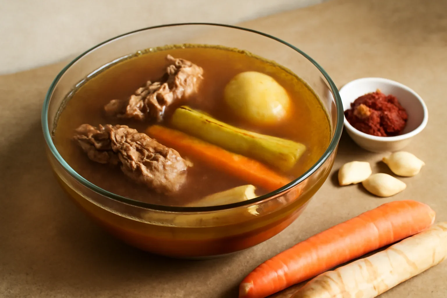 Supă de bază, stock, bază concentrată pentru mâncăruri și sosuri făcută în casă