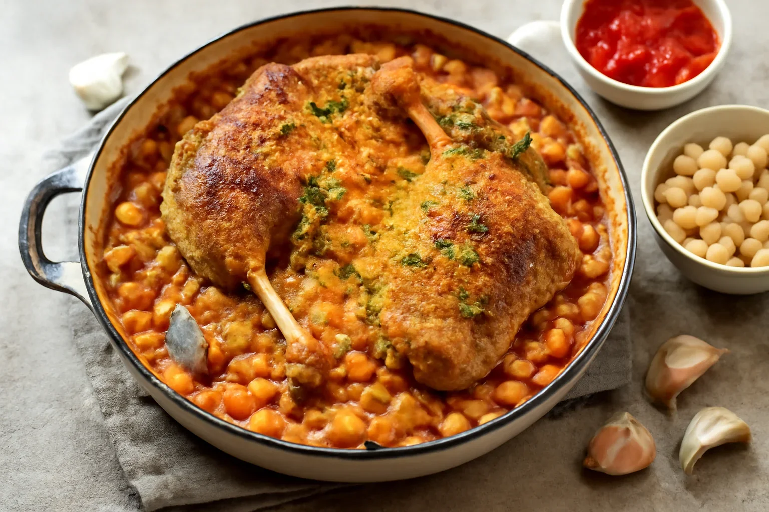 Cassoulet – mâncare de fasole cu pulpe de rață la cuptor – rețetă video