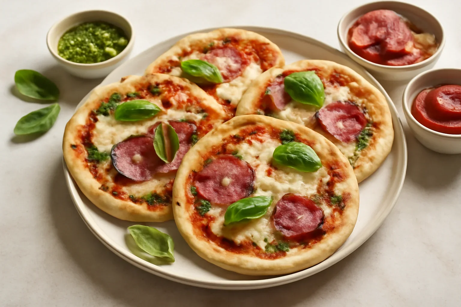 Lipii cu pesto si ketchup