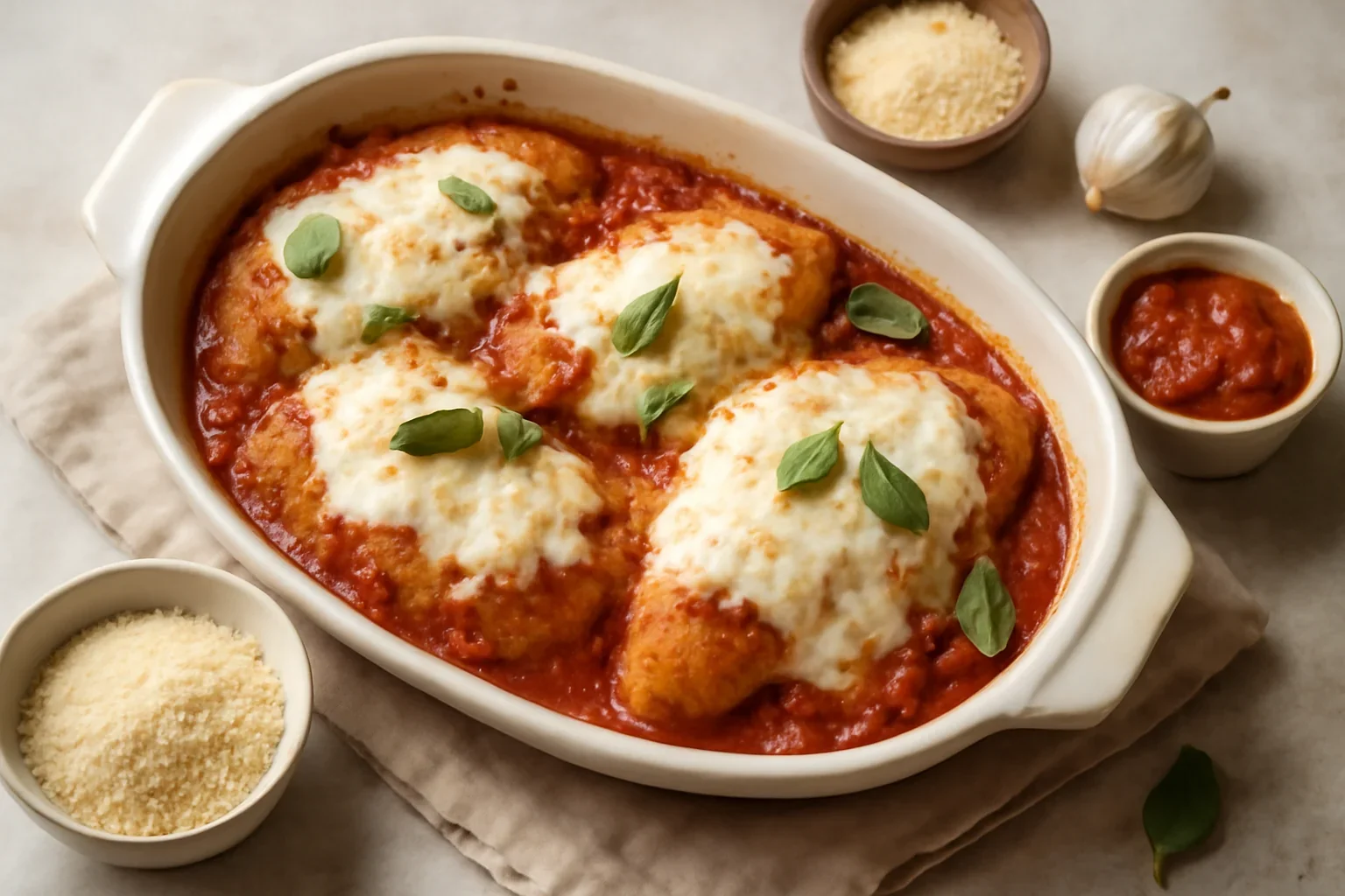 Pui cu parmezan si mozzarella