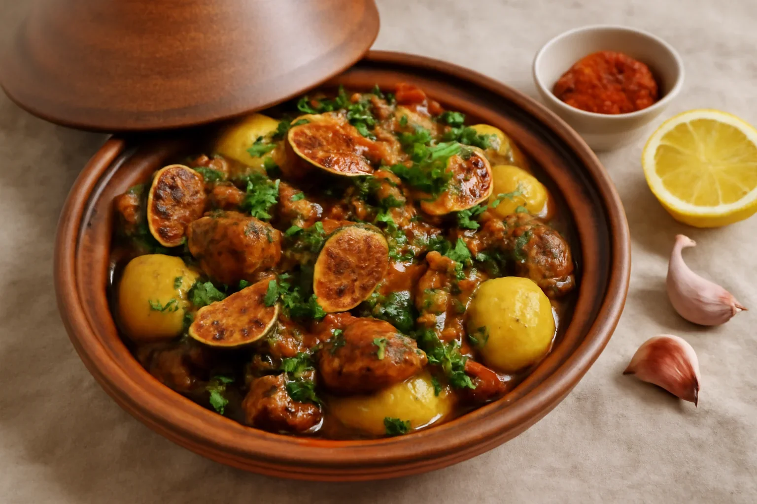Tajine de vitel cu smochine