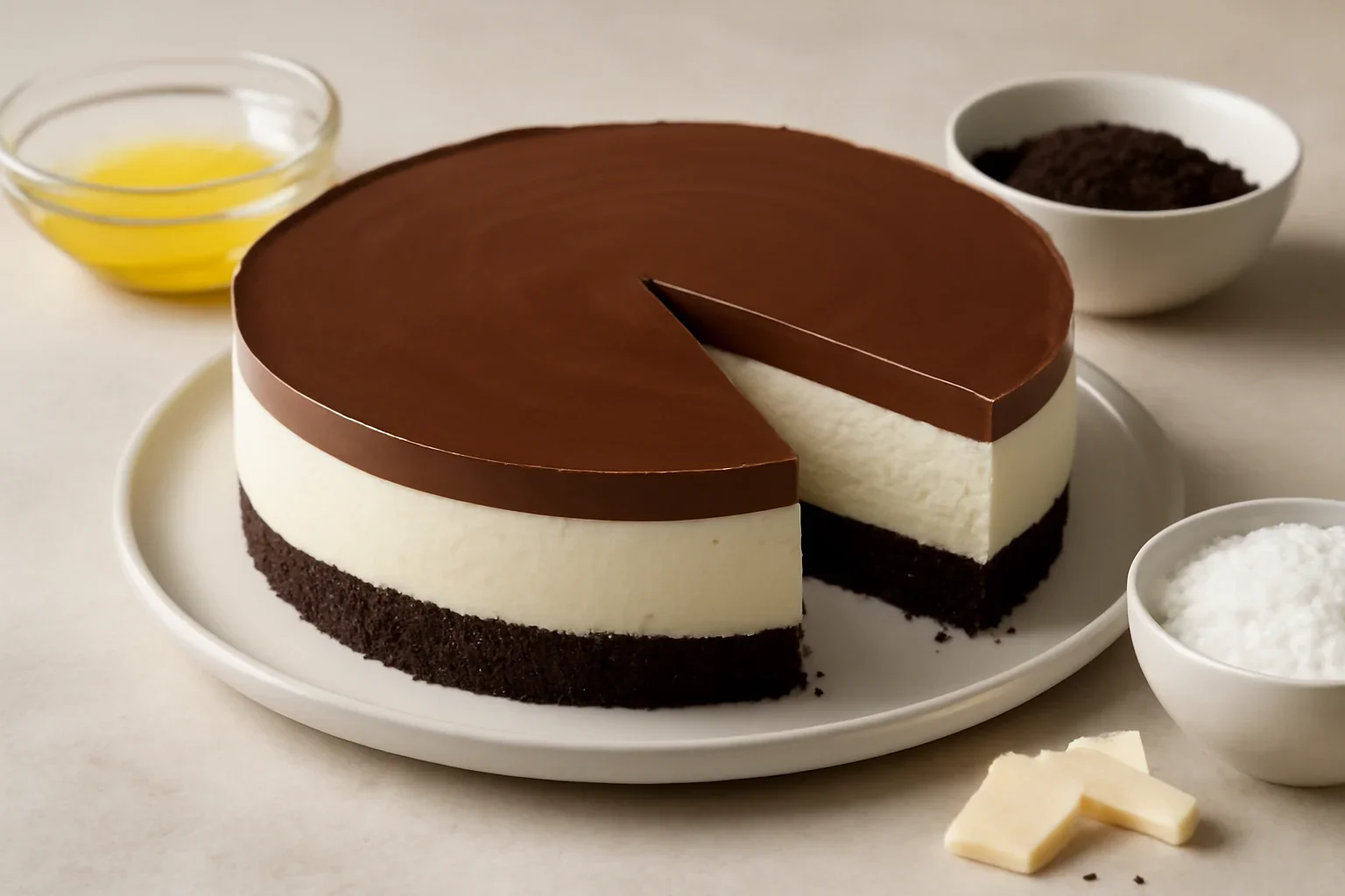 Cheesecake tricolor fara coacere