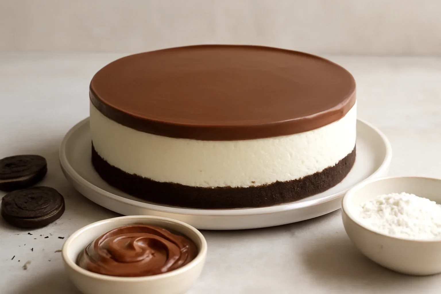 Cheesecake fara coacere cu ciocolata