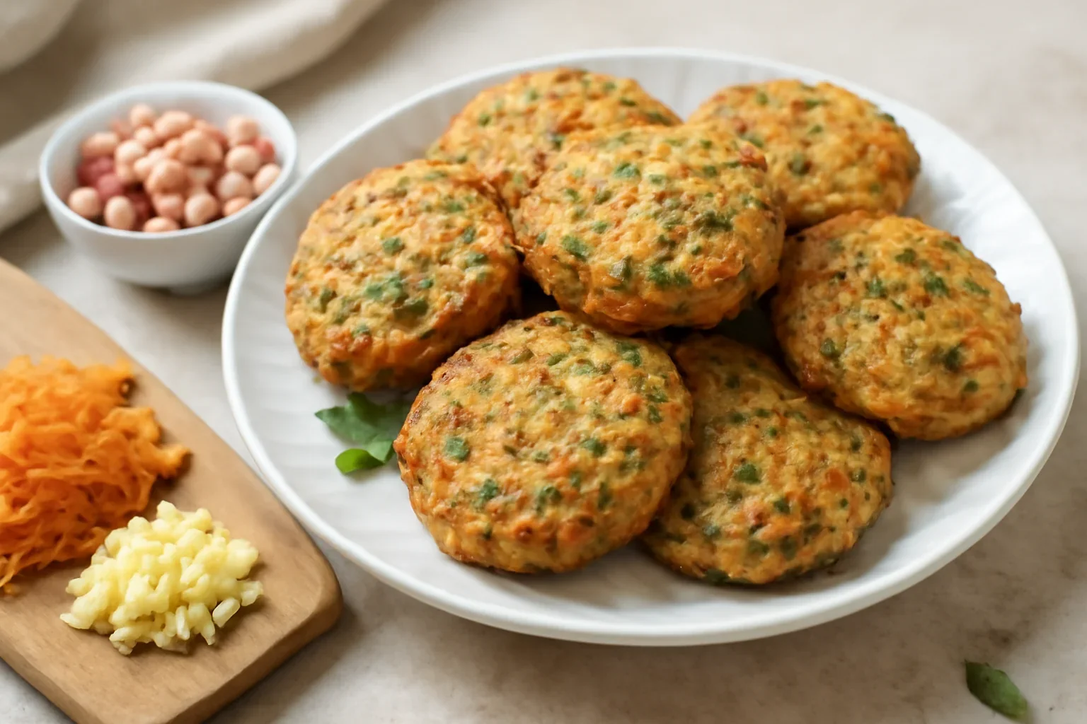 Chiftele de legume cu dovlecei, cartofi și cașcaval – la cuptor sau la air fryer