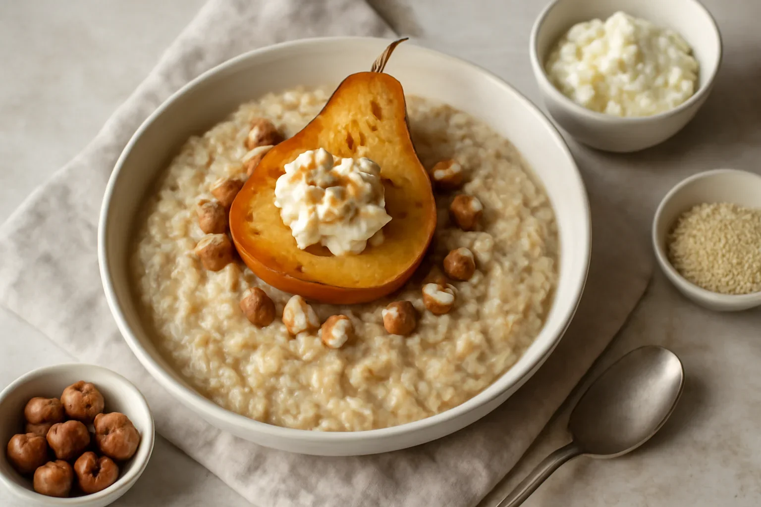 Terci de quinoa cu pară coaptă