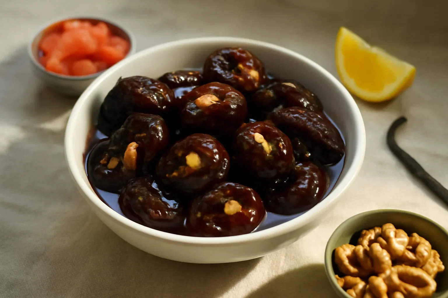 Dulceata de prune umplute cu nuci