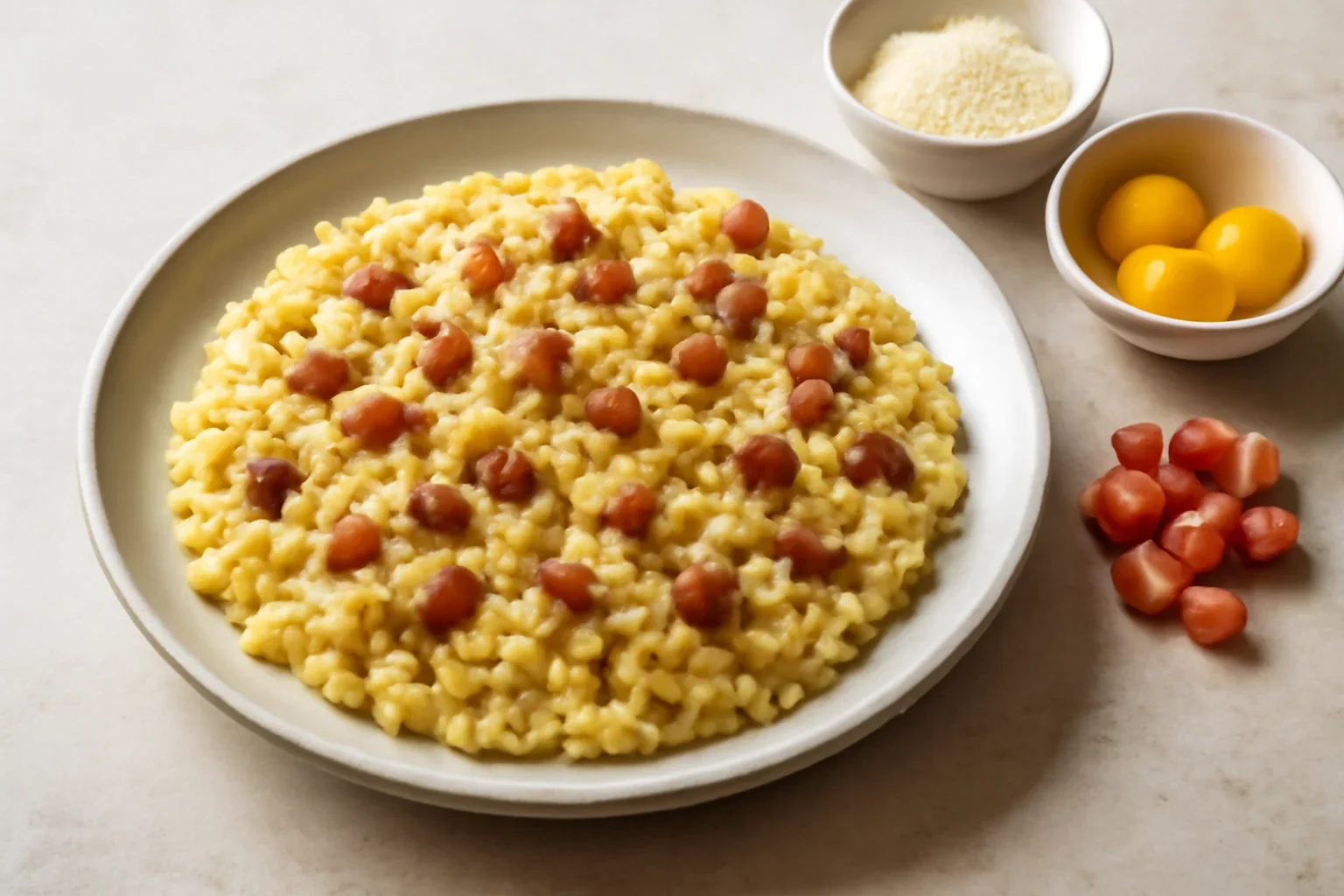 Risotto carbonara – rețeta de orez cremos alla carbonara