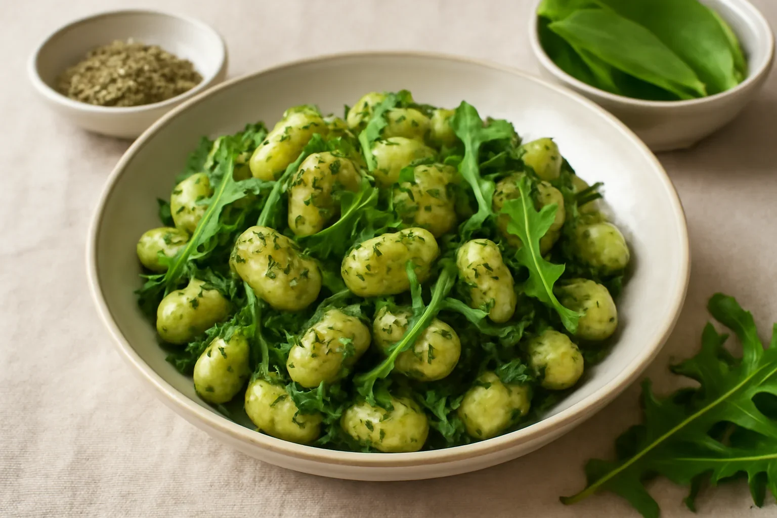Gnocchi cu leurdă și rucola