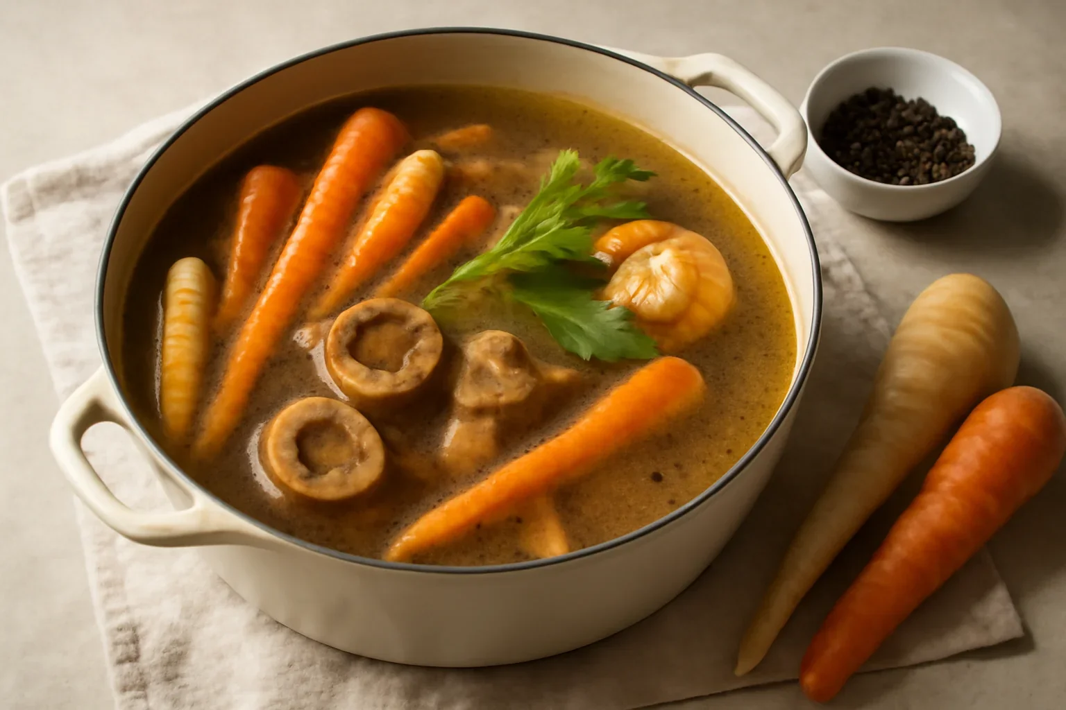 Supa de vita – beef stock, bouillon, fond