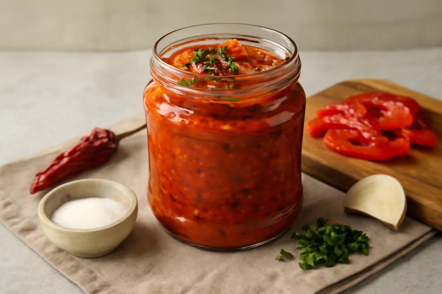 Pasta de ardei copti cu usturoi la borcan reteta de lutenita (ljutenica)