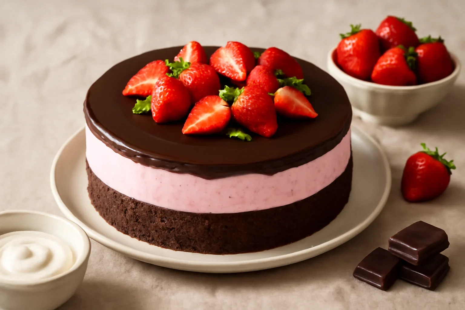 Prajitura cu mousse de capsuni
