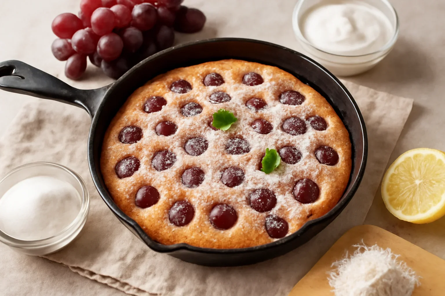 Tarta cu struguri la tigaie