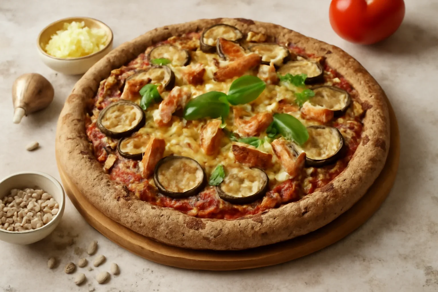 Pizza cu faina integrala si seminte