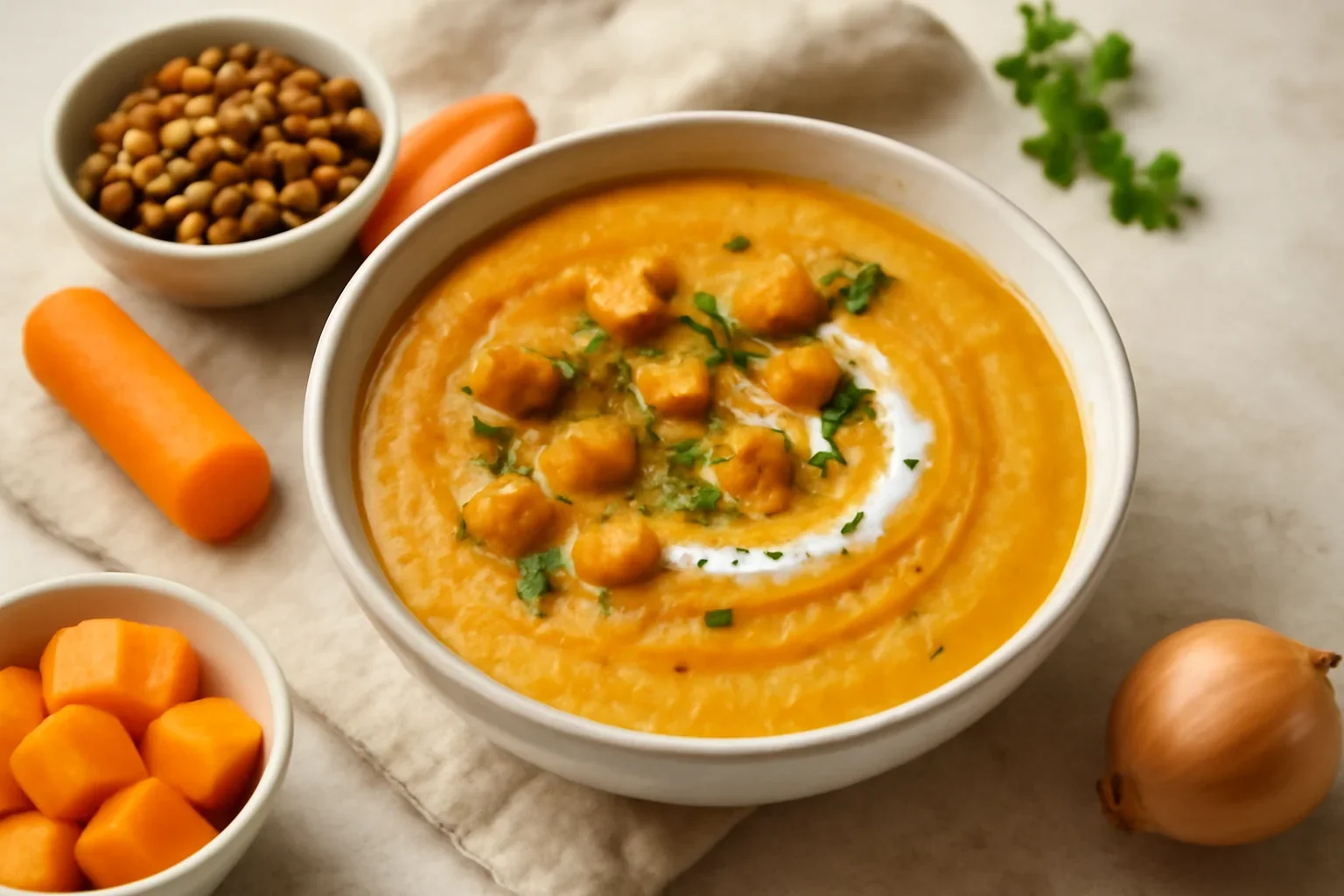 Supa crema delicioasa de linte