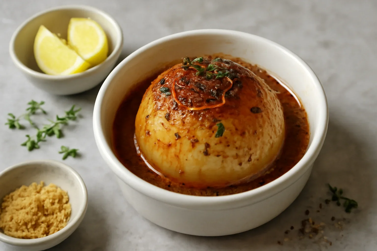 Ceapă caramelizată cu sos aromat – coaptă la cuptor