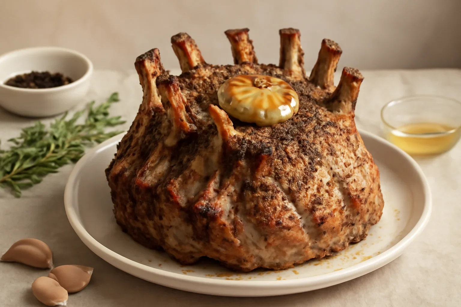 Cotlet, coronita de porc la cuptor, fraged si aromat