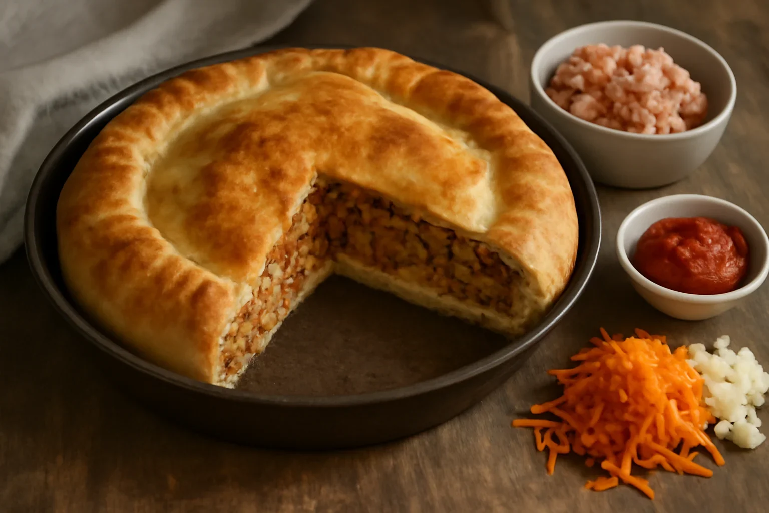 Plăcintă cu carne tocată – rețeta ideală de aperitiv