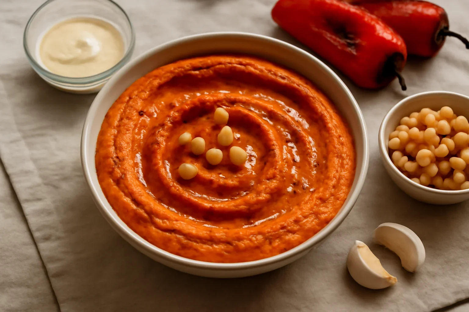 Hummus cu ardei copti