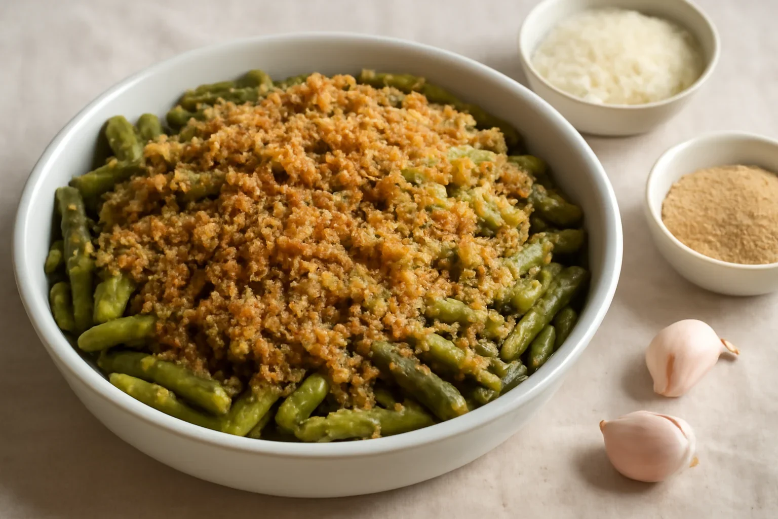 Fasole verde cu parmezan si pesmet