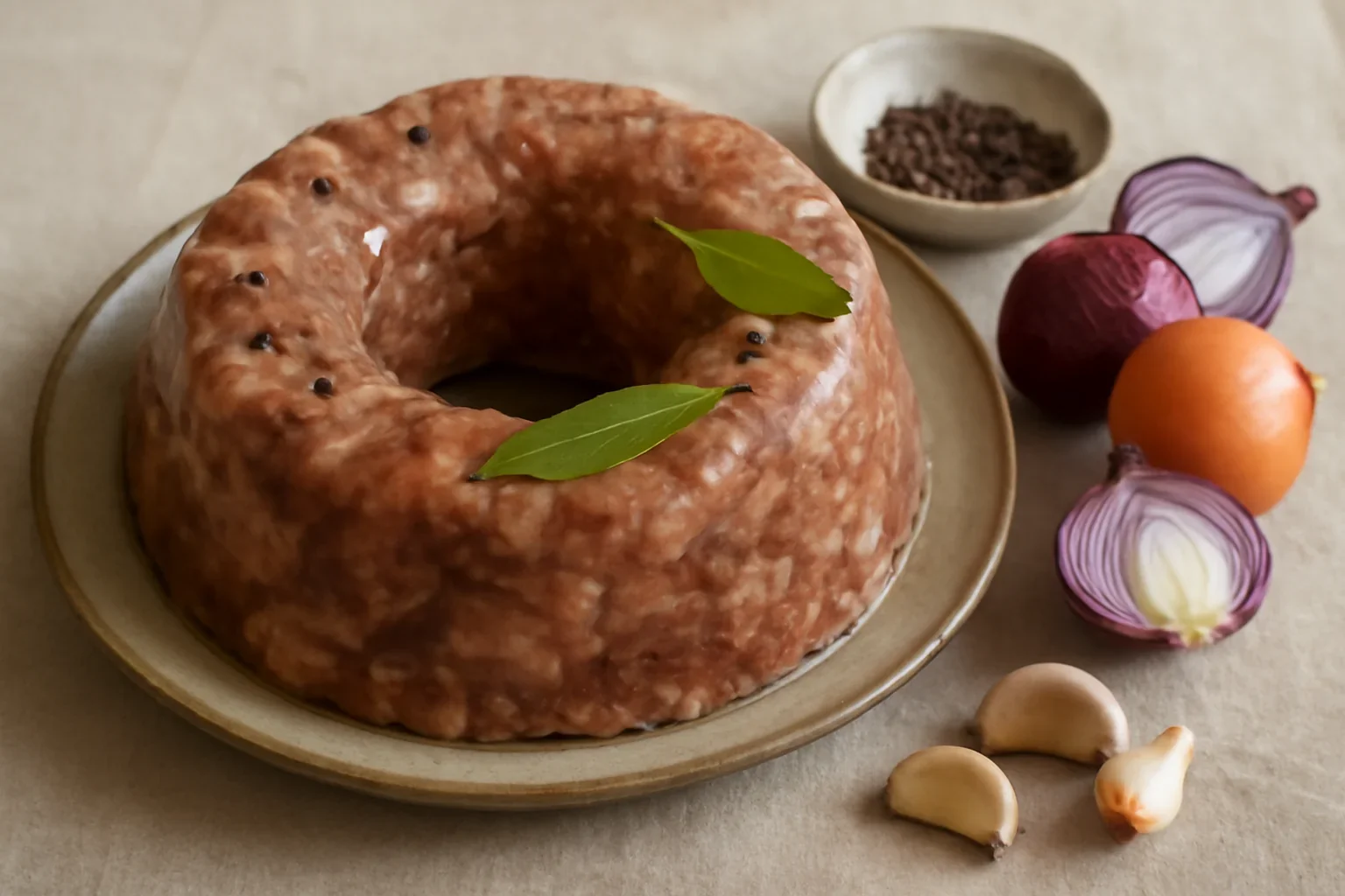 Șuncă din ciolan de porc presată în formă de guguluf (cozonac circular)