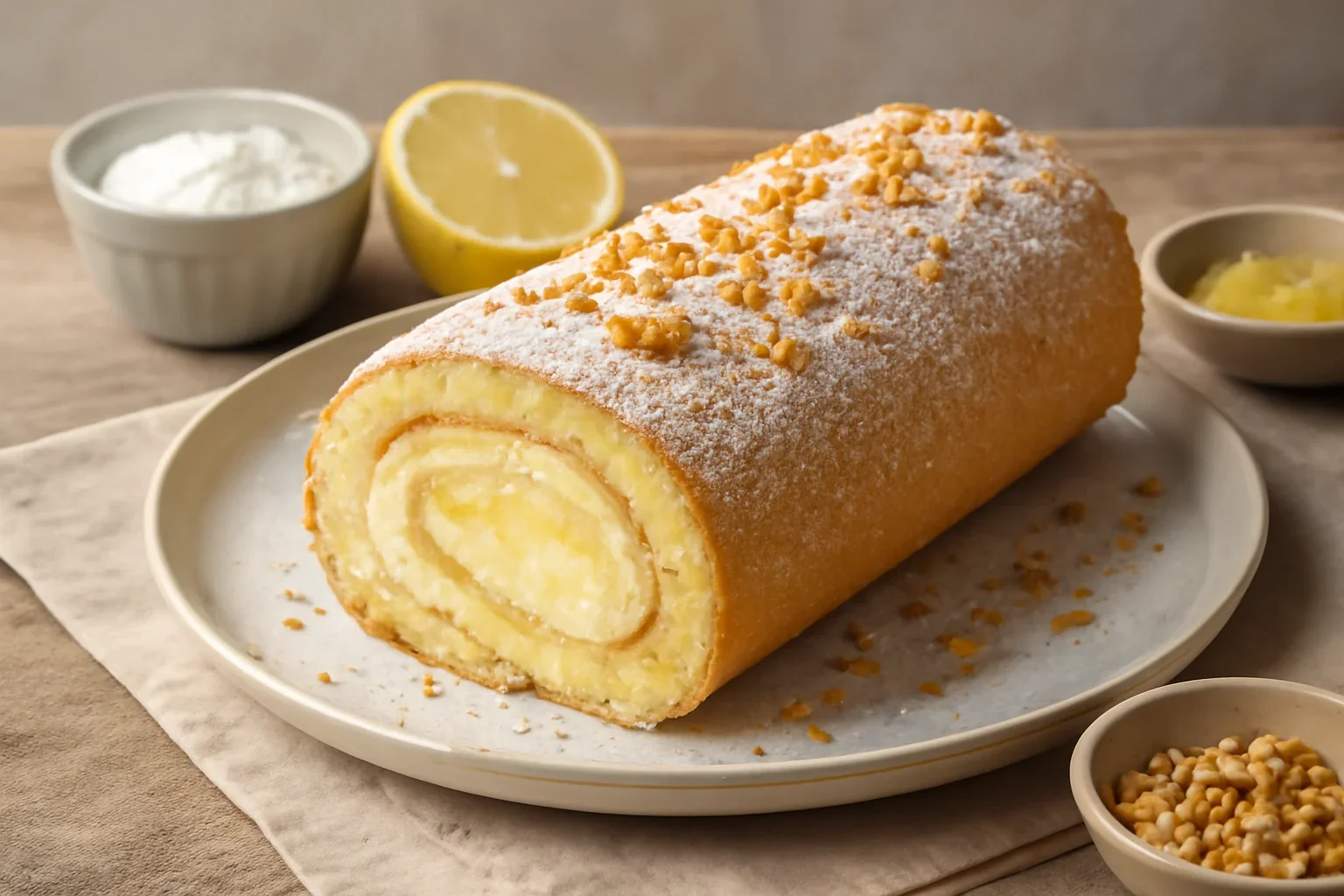 Rulada cu crema de lamaie