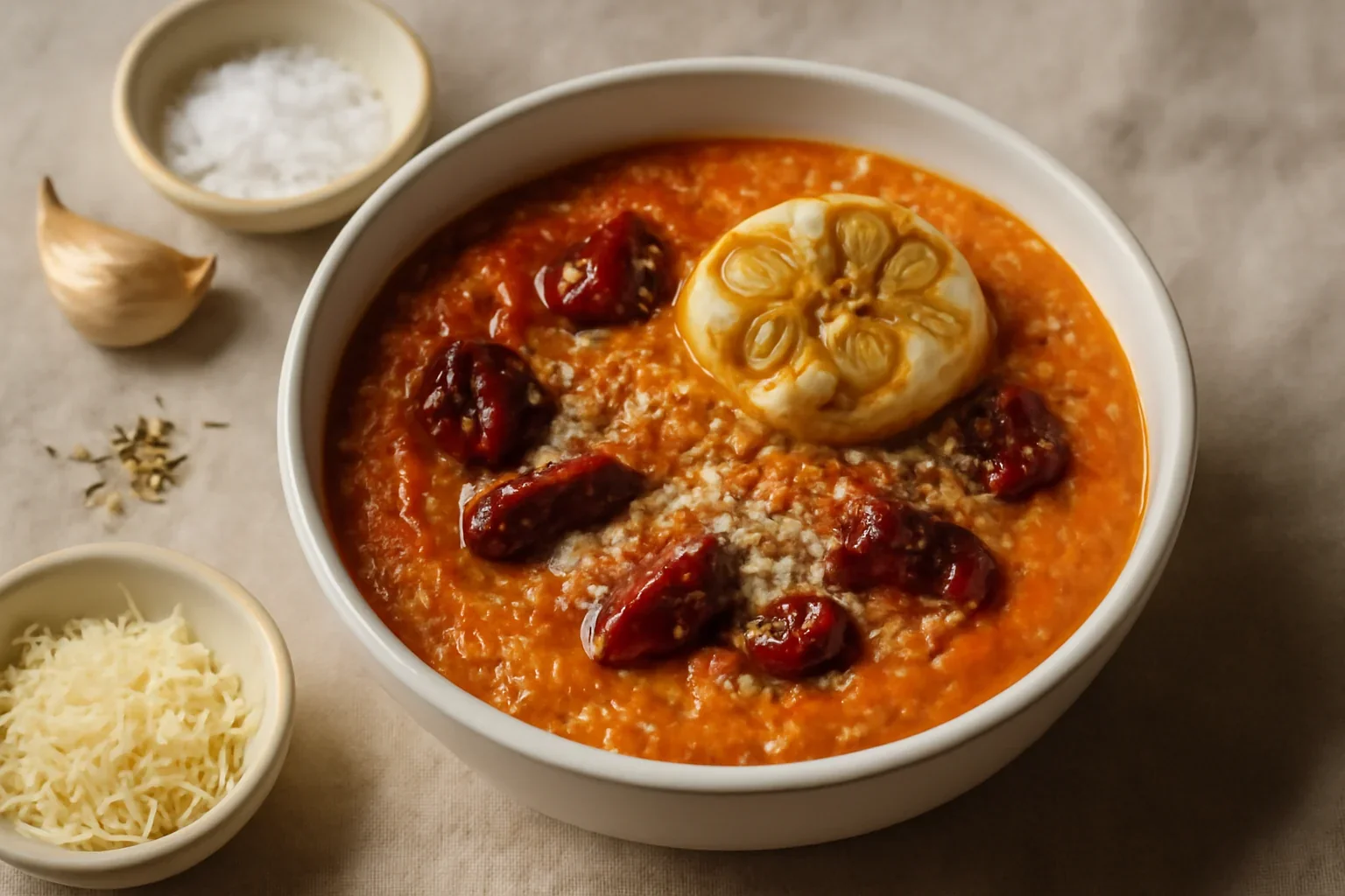 Sos de usturoi copt si rosii caramelizate la cuptor