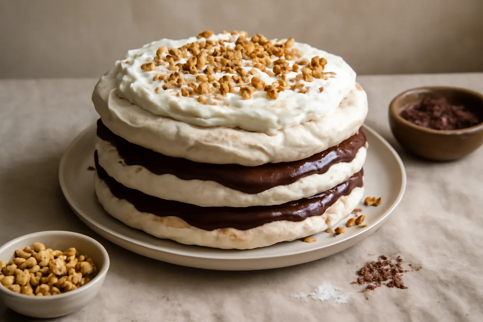 Tort de bezea cu ciocolata