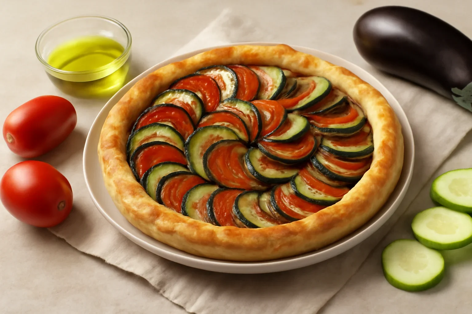 Tarta cu dovlecei si vinete