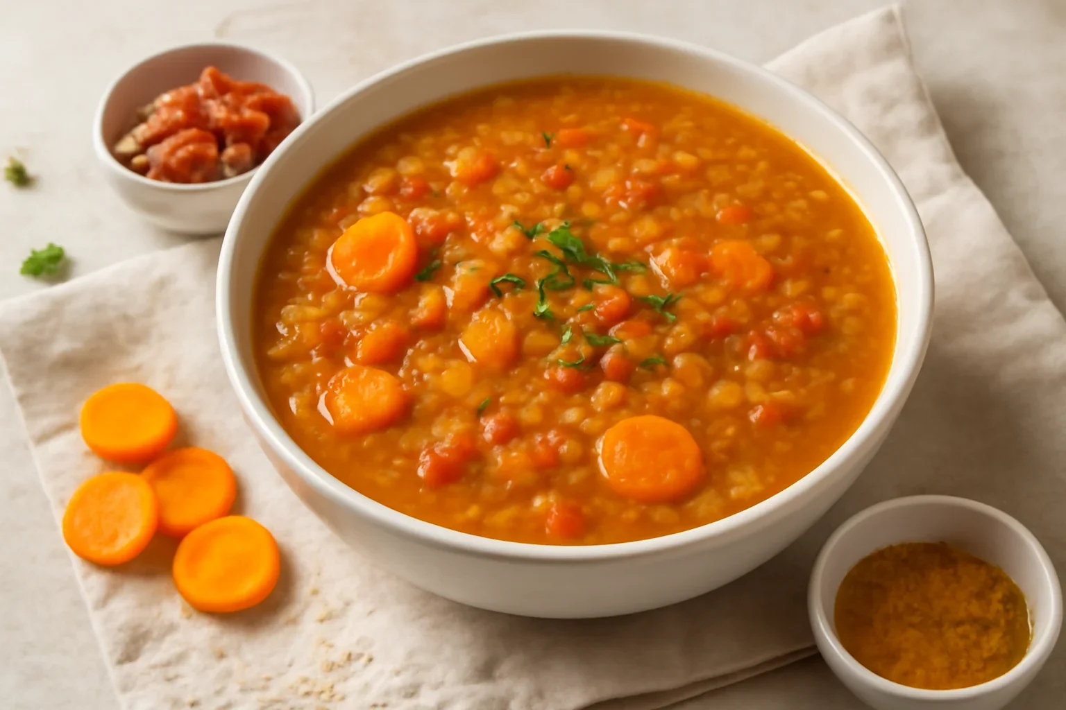 Supă de linte cu curcuma