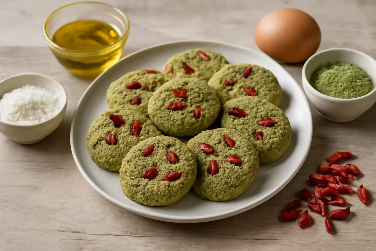Fursecuri cu matcha si ulei de cocos